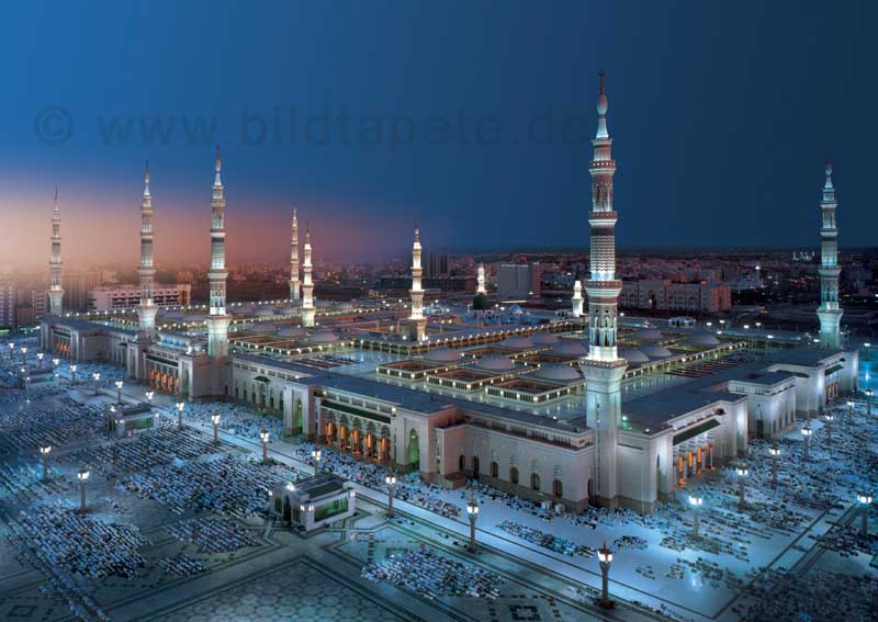 Moschee von Medina, Gebetsstaette - bei Klick zurck zur Motivbersicht