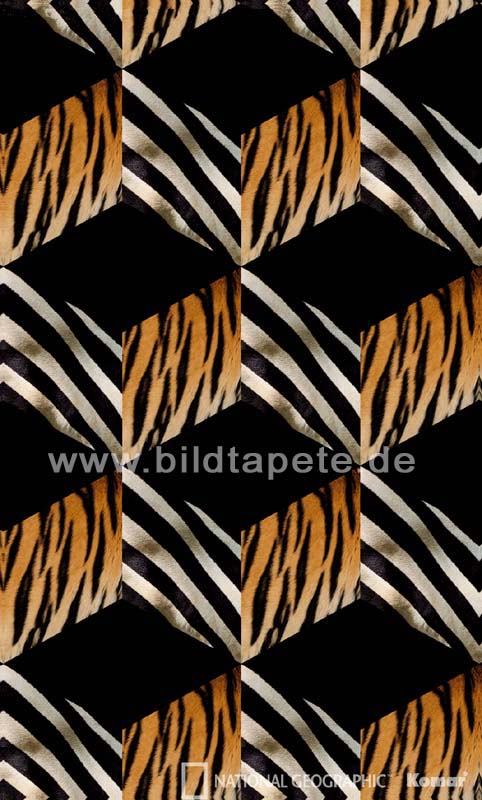 OPART - grafische Muster im 60er Jahre Stil mit Tiger- und Zebrafell - bei Klick zurück zur Motivübersicht