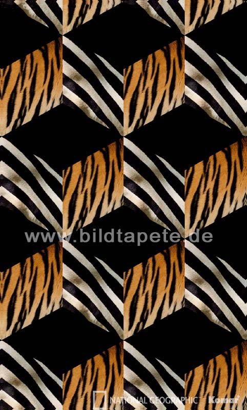 OPART - grafische Muster im 60er Jahre Stil mit Tiger- und Zebrafell - bei Klick zurck zur Motivbersicht