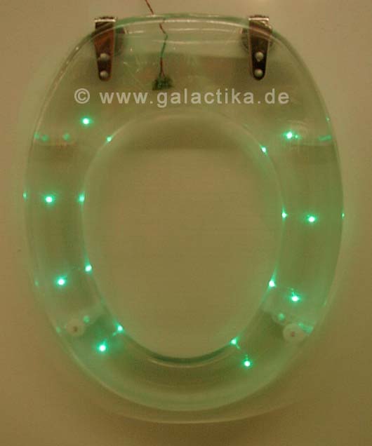 LED Klo in grün auf der Ambiente - Tendence, Messe Frankfurt